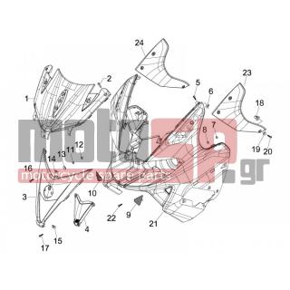 Gilera - NEXUS 500 E3 2011 - Body Parts - mask front - 62436900R7 - ΜΟΥΤΣΟΥΝΑ NEXUS 500 Ε3 ROSSO DRAG 894