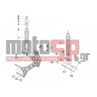 Gilera - RUNNER 125 ST 4T E3 2011 - Suspension - Place BACK - Shock absorber - 21108 - Παξιμάδι M8