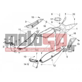 Gilera - RUNNER 125 ST 4T E3 2011 - Body Parts - Central fairing - Sill - 949405000G - Κάλυμμα κεντρ.