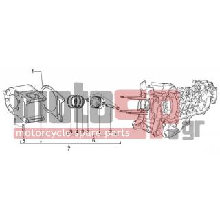 Gilera - RUNNER 125 VX 4T < 2005 - Engine/Transmission - Total cylinder-piston-button - 828463 - Συγκρότημα εμβόλου-πείρου