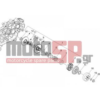 Gilera - RUNNER 125 VX 4T E3 SERIE SPECIALE 2007 - Engine/Transmission - drifting pulley - CM144005 - Centrifugal clutch assembly