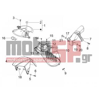 Gilera - RUNNER 125 VX 4T E3 SERIE SPECIALE 2007 - Body Parts - Apron radiator - Feather - 575249 - ΒΙΔΑ M6x22 ΜΕ ΑΠΟΣΤΑΤΗ