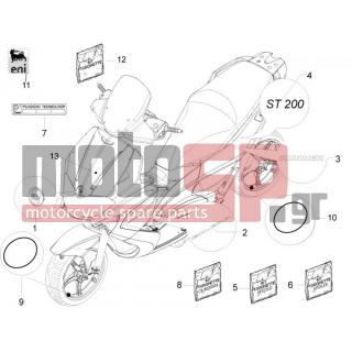 Gilera - RUNNER 200 ST 4T E3 2009 - Body Parts - Signs and stickers - 673526 - ΑΥΤ/ΤΑ ΣΕΤ RUNNER SP ΠΛ/ΣΠ ΜΥ11 80/B