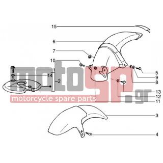 Gilera - RUNNER 200 VXR 4T < 2005 - Body Parts - Fender front and back - 31089 - Βίδα TE M6x18