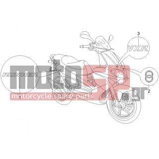 Gilera - RUNNER 200 VXR 4T RACE 2005 - Body Parts - Signs and stickers - 62447000A1 - ΑΥΤ/ΤΑ ΣΕΤ RUNNER RST 06΄ RACE ΚΟΚΚ/ΜΑΥΡ