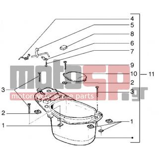 Gilera - RUNNER 50 < 2005 - Body Parts - helmet Case - 575766 - ΕΛΑΤΗΡΙΟ ΚΛΕΙΣΤΡΟΥ ΣΕΛΑΣ RUNNER