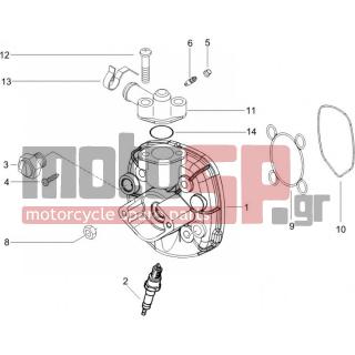 Gilera - RUNNER 50 PURE JET RACE 2005 - Engine/Transmission - COVER head - 564629 - ΛΑΜΑΚΙ ΠΙΣΩ ΜΑΡΚ VX/R-X8