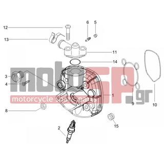Gilera - RUNNER 50 PURE JET SC 2006 - Engine/Transmission - COVER head - 564629 - ΛΑΜΑΚΙ ΠΙΣΩ ΜΑΡΚ VX/R-X8