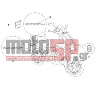 Gilera - RUNNER 50 SP 2007 - Εξωτερικά Μέρη - Signs and stickers - 654421 - ΑΥΤ/ΤΑ ΣΕΤ RUNNER RST 07΄ 