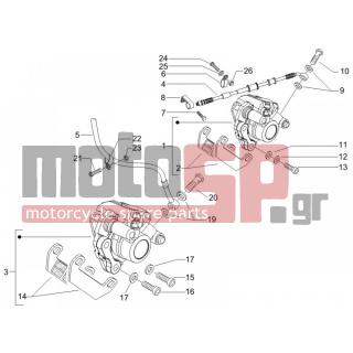 Gilera - RUNNER 50 SP 2009 - Brakes - brake lines - Brake Calipers - 15792 - Βίδα M8x30