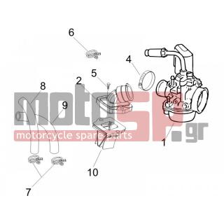 Gilera - RUNNER 50 SP 2011 - Engine/Transmission - CARBURETOR COMPLETE UNIT - Fittings insertion - 488139 - ΣΩΛΗΝΑΚΙ ΒΕΝΖΙΝΗΣ RUN 50 FL-RST BY PASS