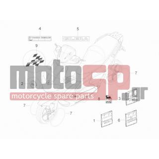 Gilera - RUNNER 50 SP 2012 - Body Parts - Signs and stickers - 67229600A2 - ΑΥΤ/ΤΑ ΣΕΤ RUNNER ST ΣΠΟΙΛ ΜΥ10 ΚΟΚΚ