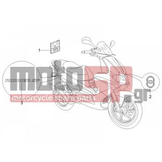 Gilera - RUNNER 50 SP RACE 2005 - Body Parts - Signs and stickers - 62447000A3 - ΑΥΤ/ΤΑ ΣΕΤ RUNNER RST 06΄ RACE ΓΚΡΙ/ΜΑΥΡ