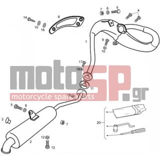 Gilera - SMT < 2005 - Body Parts - exhaust pipe - ODN00000002816 - Βίδα