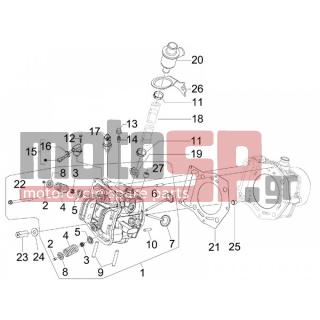 PIAGGIO - BEVERLY 400 IE E3 2007 - Engine/Transmission - Group head - valves - 436438 - ΤΣΙΜΟΥΧΑΚΙ ΒΑΛΒΙΔΩΝ SCOOTER