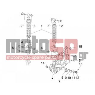 PIAGGIO - BEVERLY 400 IE TOURER E3 2008 - Suspension - Place BACK - Shock absorber - 82545R - ΡΟΥΛΕΜΑΝ ΠΙΣΩ ΤΡΟΧΟΥ SCOOTER (17X47X14)