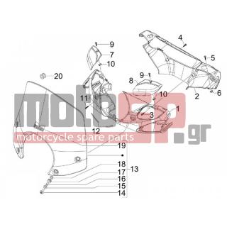 PIAGGIO - BEVERLY 400 IE TOURER E3 2008 - Body Parts - COVER steering - 599413 - ΚΑΠΑΚΙ ΤΙΜ ΕΣ BEVERLY 500