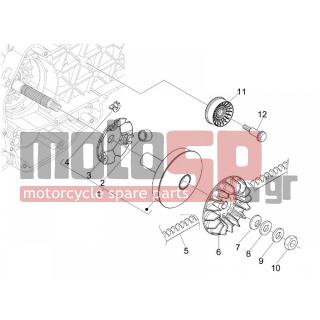 PIAGGIO - BEVERLY 400 IE TOURER E3 2008 - Engine/Transmission - driving pulley - 829203 - ΡΟΔΕΛΛΑ ΒΑΡΙΑΤ ΜΕΣΑΙΑ SC 500 22,05X36X2
