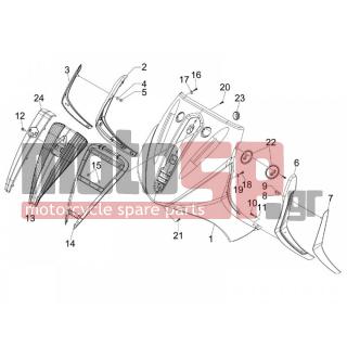 PIAGGIO - BEVERLY 400 IE TOURER E3 2008 - Body Parts - mask front - 62002500RR - ΠΟΔΙΑ ΜΠΡ BEVERLY TOURER ΚΟΚΚ 849