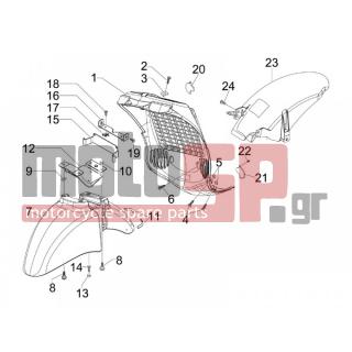 PIAGGIO - BEVERLY 400 IE TOURER E3 2009 - Body Parts - Apron radiator - Feather - CM022103 - ΤΑΠΑ ΑΡ ΓΡΥΛΙΑΣ ΡΟΔΑΣ ΜΙΚ BEVER 500 RST
