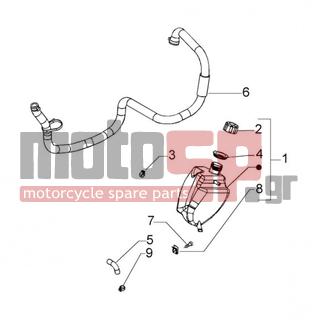 PIAGGIO - BEVERLY 500 < 2005 - Engine/Transmission - cooling pipes - 573454 - Τάπα ρεζερβουάρ