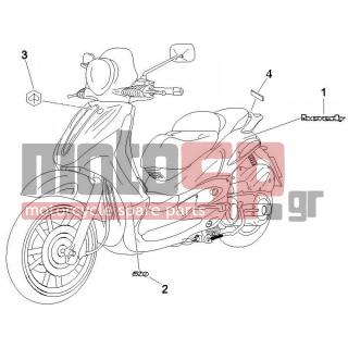PIAGGIO - BEVERLY 500 2006 - Body Parts - Signs and stickers - 295486 - ΣΗΜΑ ΠΟΔΙΑΣ 
