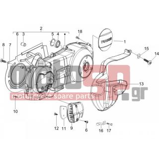 PIAGGIO - BEVERLY 125 2006 - Engine/Transmission - COVER sump - the sump Cooling - 845395 - ΔΙΑΦΡΑΓΜΑ ΑΕΡΟΣ FLY 125/150 4T