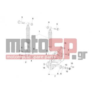 PIAGGIO - BEVERLY 500 CRUISER E3 2007 - Suspension - Place BACK - Shock absorber - 82545R - ΡΟΥΛΕΜΑΝ ΠΙΣΩ ΤΡΟΧΟΥ SCOOTER (17X47X14)