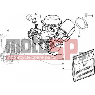 PIAGGIO - BEVERLY 125 2006 - Engine/Transmission - CARBURETOR COMPLETE UNIT - Fittings insertion - 840949 - Union pipe