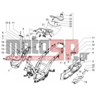 PIAGGIO - BEVERLY 125 2006 - Body Parts - Central fairing - Sill - 259349 - ΒΙΔΑ 4,2X13