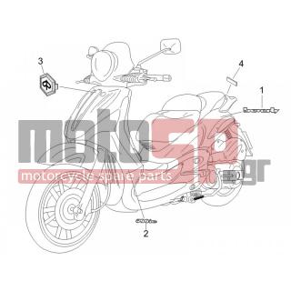 PIAGGIO - BEVERLY 500 IE E3 2008 - Body Parts - Signs and stickers - 295486 - ΣΗΜΑ ΠΟΔΙΑΣ 