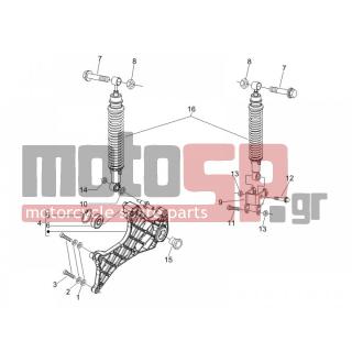 PIAGGIO - CARNABY 125 4T E3 2009 - Suspension - Place BACK - Shock absorber - 826298 - ΒΙΔΑ M8x45
