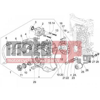 PIAGGIO - CARNABY 125 4T E3 2009 - Engine/Transmission - COVER flywheel magneto - FILTER oil - 828662 - ΒΙΔΑ M5X22