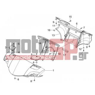 PIAGGIO - CARNABY 125 4T E3 2007 - Body Parts - COVER steering - 65324800F2 - ΚΑΠΑΚΙ ΤΡΟΜΠΑΣ ΦΡ CARNABY ΓΚΡΙ 738 ΔΕ
