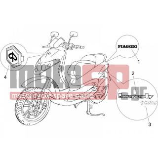 PIAGGIO - BEVERLY 125 2006 - Body Parts - Signs and stickers - 624554 - ΣΗΜΑ ΠΟΔΙΑΣ 