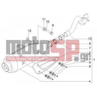 PIAGGIO - CARNABY 125 4T E3 2009 - Exhaust - silencers - 842908 - ΒΙΔΑ M5X10