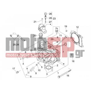 PIAGGIO - CARNABY 125 4T E3 2009 - Engine/Transmission - Group head - valves - 434381 - ΣΩΛΗΝΑΣ BY PASS X8