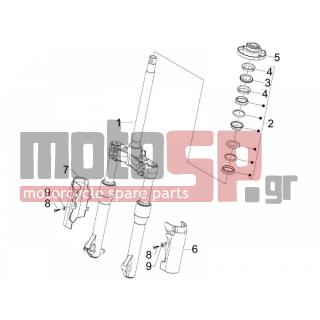 PIAGGIO - BEVERLY 125 2006 - Suspension - Fork / bottle steering - Complex glasses - 600872 - Steering bearing assy.