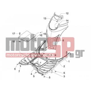PIAGGIO - CARNABY 200 4T E3 2007 - Body Parts - Central fairing - Sill - 270793 - ΒΙΔΑ D3,8x16