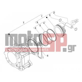 PIAGGIO - CARNABY 200 4T E3 2007 - Engine/Transmission - Complex cylinder-piston-pin - 875112 - ΦΛΑΝΤΖΑ ΚΥΛΙΝΔΡΟΥ SCOOTER 125300 0,4mm