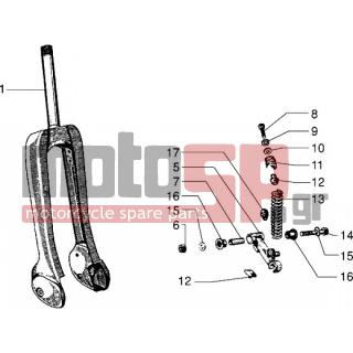 PIAGGIO - CIAO 1999 - Suspension - Ingredients fork parts, suspension - 1758656 - Σύνδεση ελατηρίου