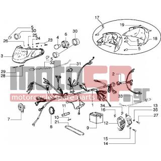 PIAGGIO - DIESIS 100 < 2005 - Electrical - Electrical devices and flash-lights - ODN00D00900531 - Φλάντζα σύνδεσης καλωδίων