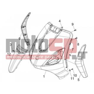PIAGGIO - FLY 100 4T 2007 - Body Parts - mask front - 62198000A3 - ΠΟΔΙΑ ΜΠΡ FLY 50/125/150 ΜΠΛΕ 280