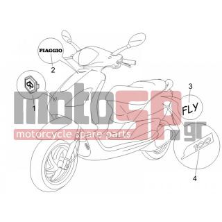 PIAGGIO - FLY 100 4T 2007 - Body Parts - Signs and stickers - 574771 - ΣΗΜΑ ΠΟΔΙΑΣ 