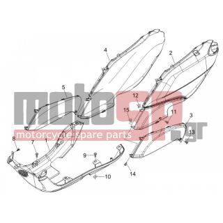 PIAGGIO - FLY 100 4T 2007 - Body Parts - Side skirts - Spoiler - 621990000D - ΚΑΠΑΚΙ ΠΛ ΑΡ FLY ΓΚΡΙ