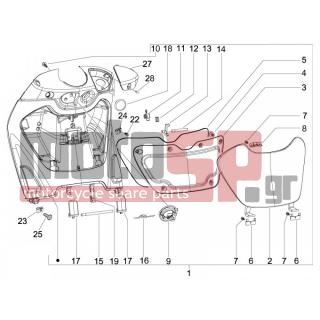 PIAGGIO - BEVERLY 125 2006 - Body Parts - Storage Front - Extension mask - 62363900F2 - Μπαγκαζιέρα