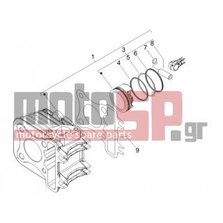 PIAGGIO - FLY 100 4T 2007 - Engine/Transmission - Complex cylinder-piston-pin - 969213 - ΑΣΦΑΛΕΙΑ ΠΙΣΤ SCOOTER 50 4T