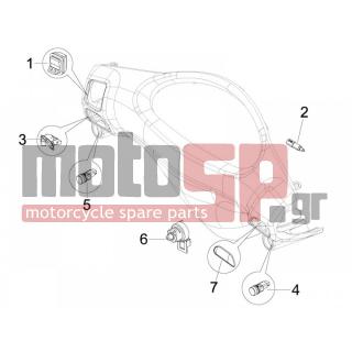 PIAGGIO - FLY 100 4T 2008 - Electrical - Switchgear - Switches - Buttons - Switches - 642968 - ΔΙΑΚΟΠΤΗΣ ΦΩΤΩΝ ΑΡ SCOOTER 99>>