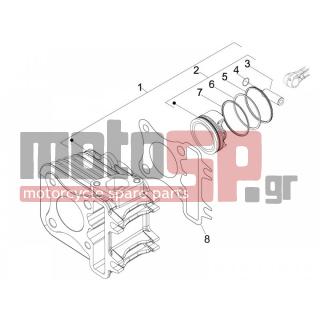 PIAGGIO - FLY 100 4T 2011 - Engine/Transmission - Complex cylinder-piston-pin - 969714 - ΦΛΑΝΤΖΑ ΚΥΛ ΖΙΡ 50 4Τ 0,4