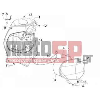 PIAGGIO - FLY 100 4T 2011 - Body Parts - Storage Front - Extension mask - 621997000C - ΚΟΡΝΙΖΑ ΕΣ ΠΟΔΙΑΣ FLY (NERO OPACO 80)